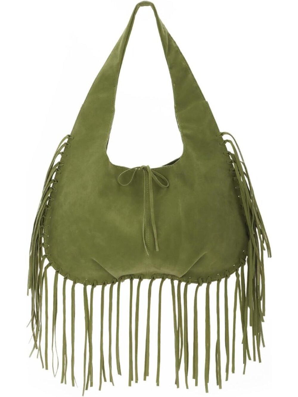 vintage Fringe Shoulder Bags for Women Western Hobo Handbags Vegan Faux Suede Le